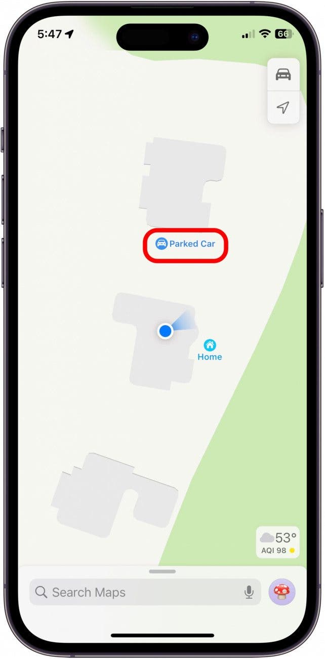 Find Parked Car Location on iPhone with Apple Maps