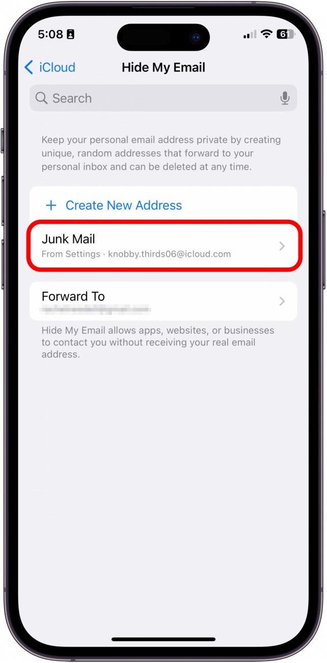 If you want to edit or stop receiving messages sent to this email address, tap it.