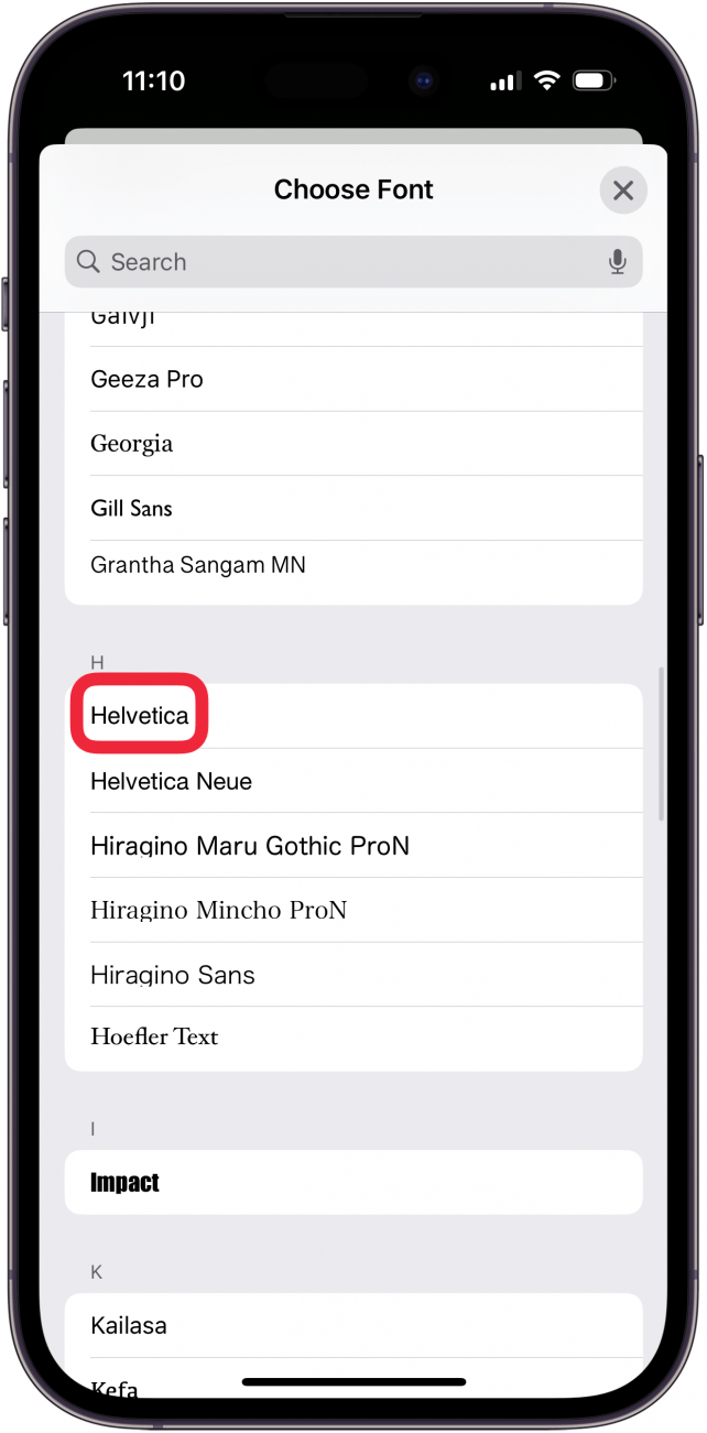 how to change email font on iphone tap new font
