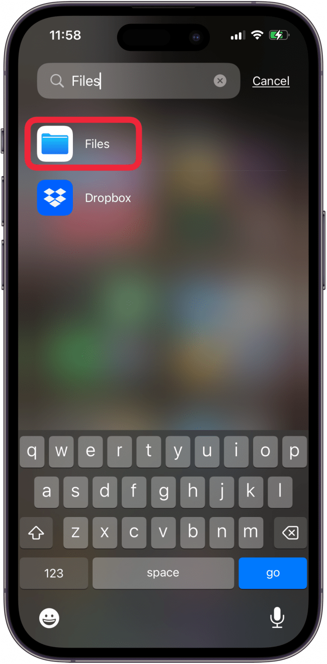 how to see a hidden folder open files app on iphone or ipad