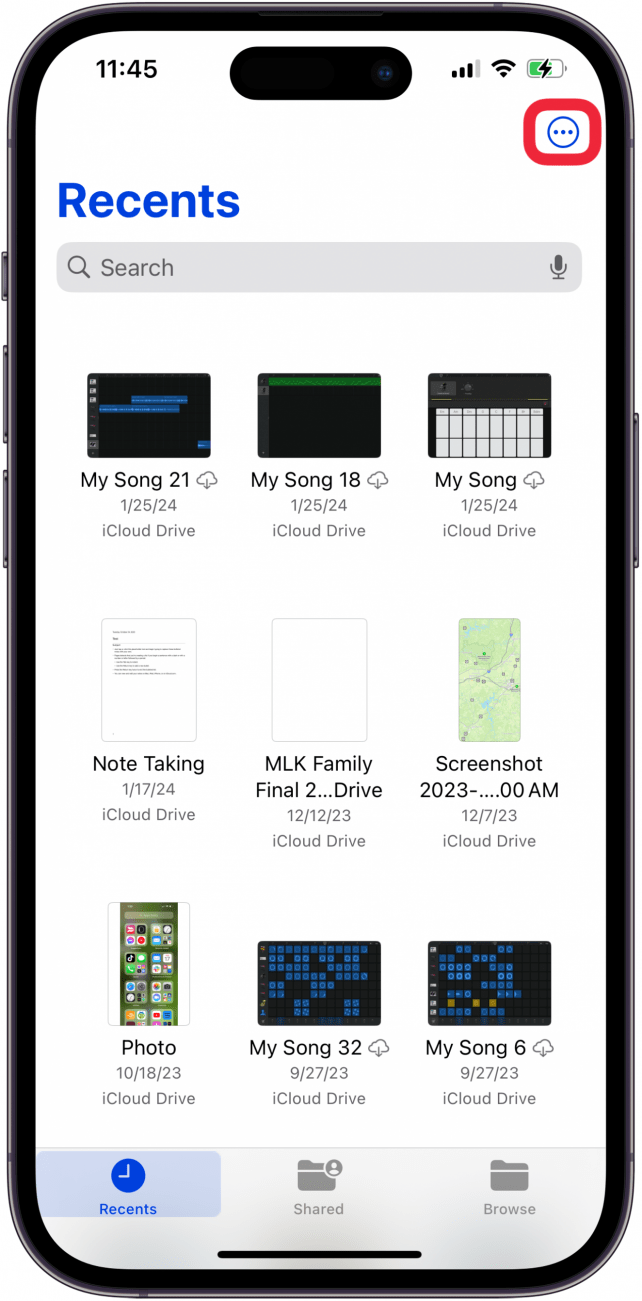 how to see a hidden folder tap the more icon