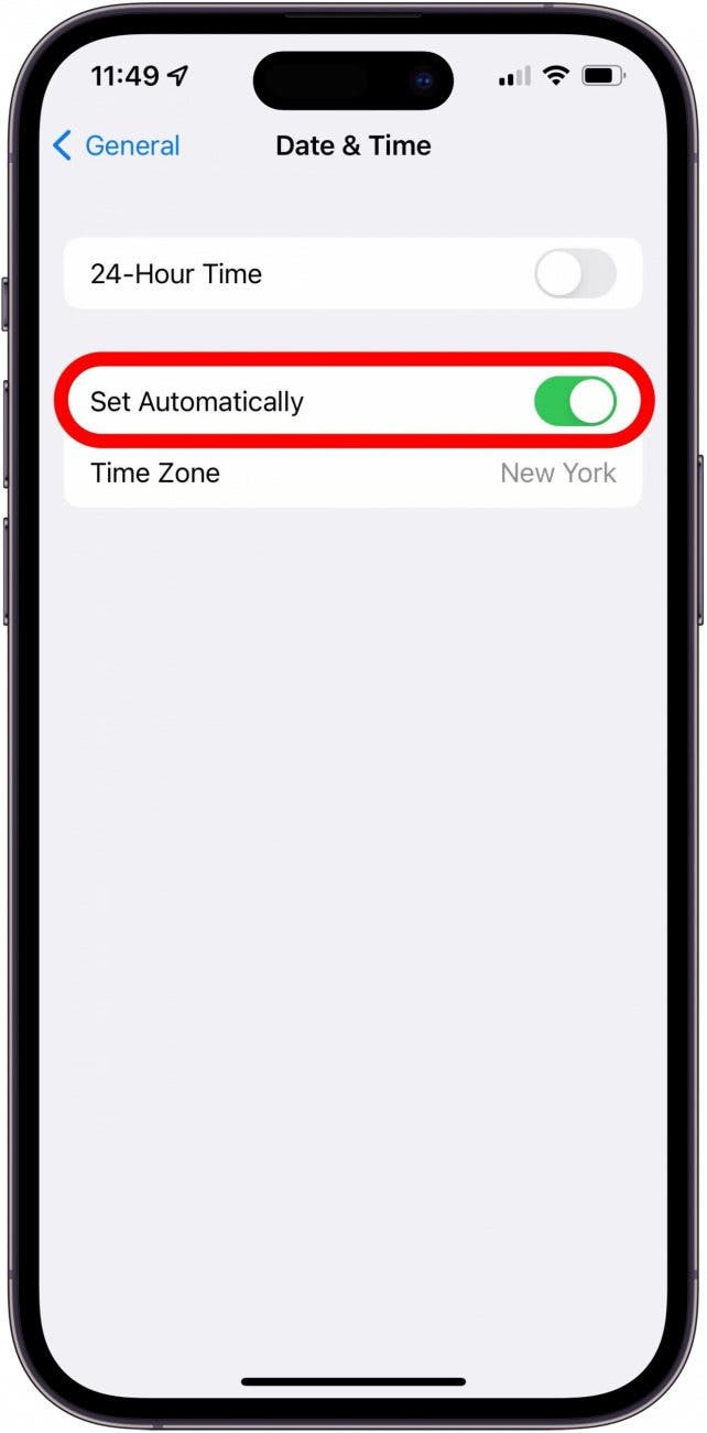 toggle on set automatically if imessage not working