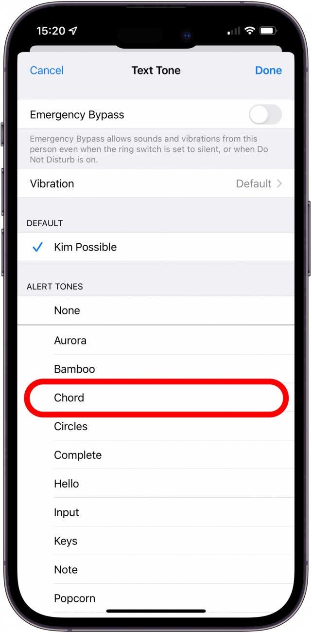 Under Alert Tones, select the tone you want.