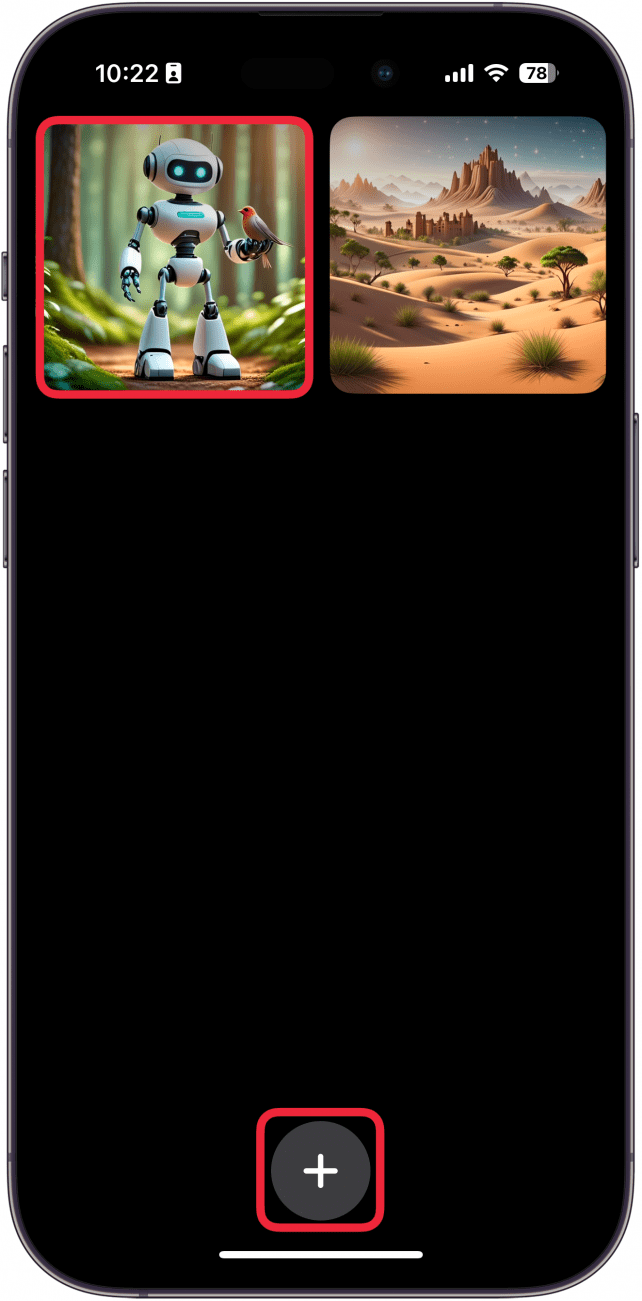 iphone image playground with a red box around an image in the library