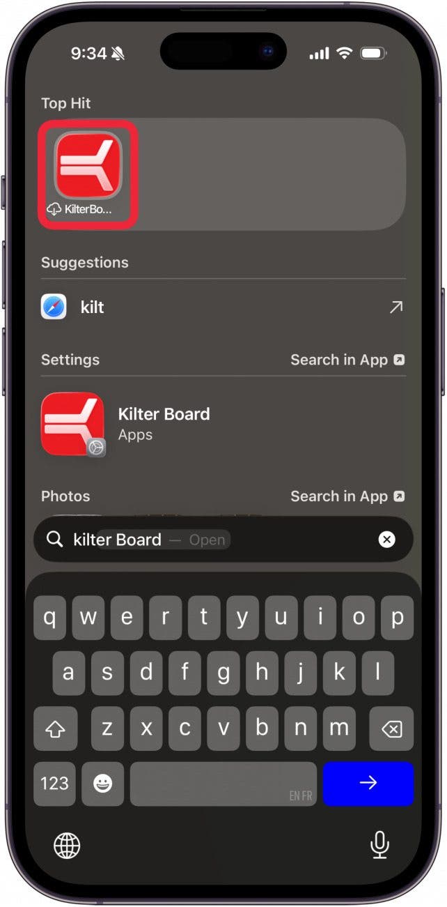 Tap app icon to download