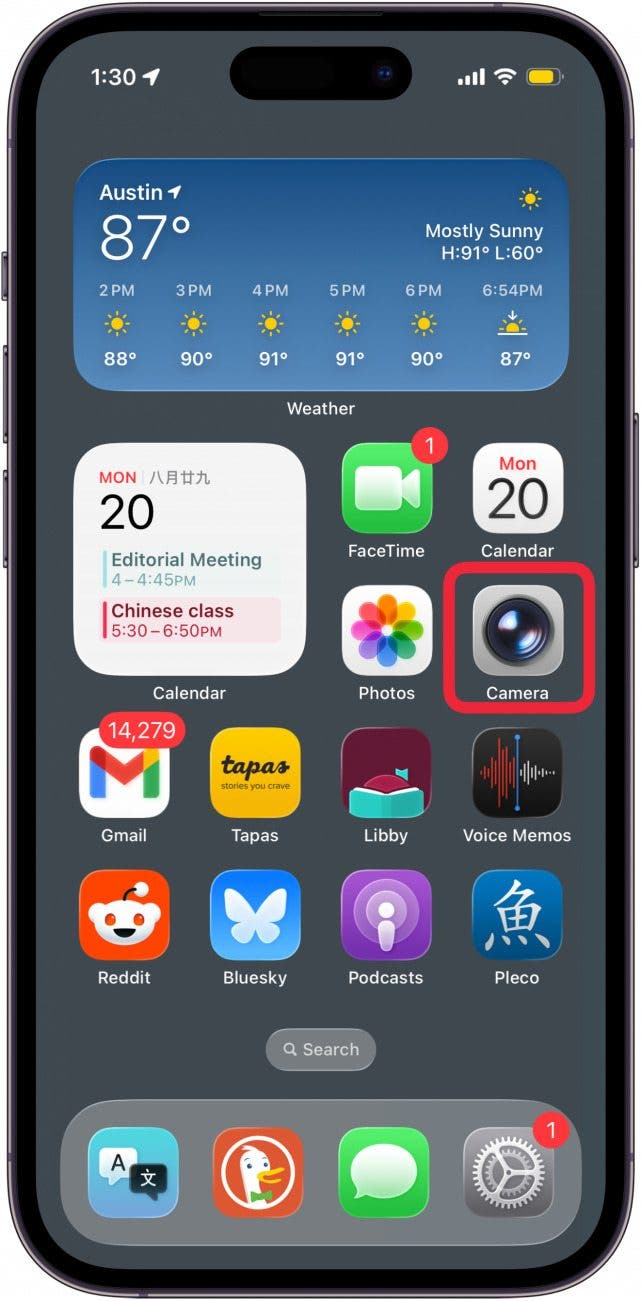 Open Camera app