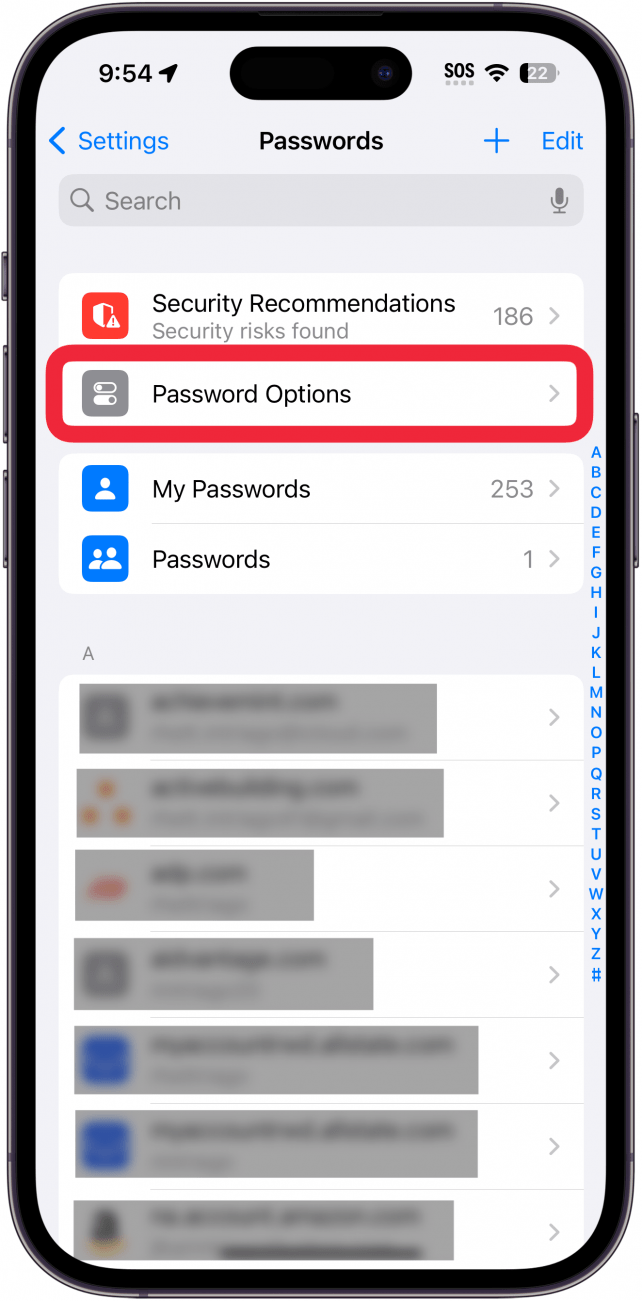 iphone password settings with password options circled in red