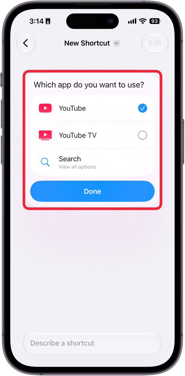 a screenshot of the shortcut creation screen on iphone displaying a prompt asking the user for clarification