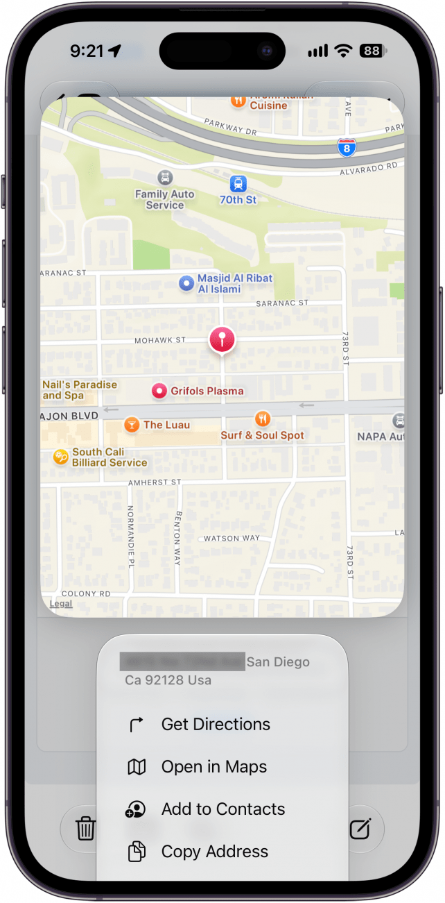 a screenshot of a scam email on iphone displaying a map