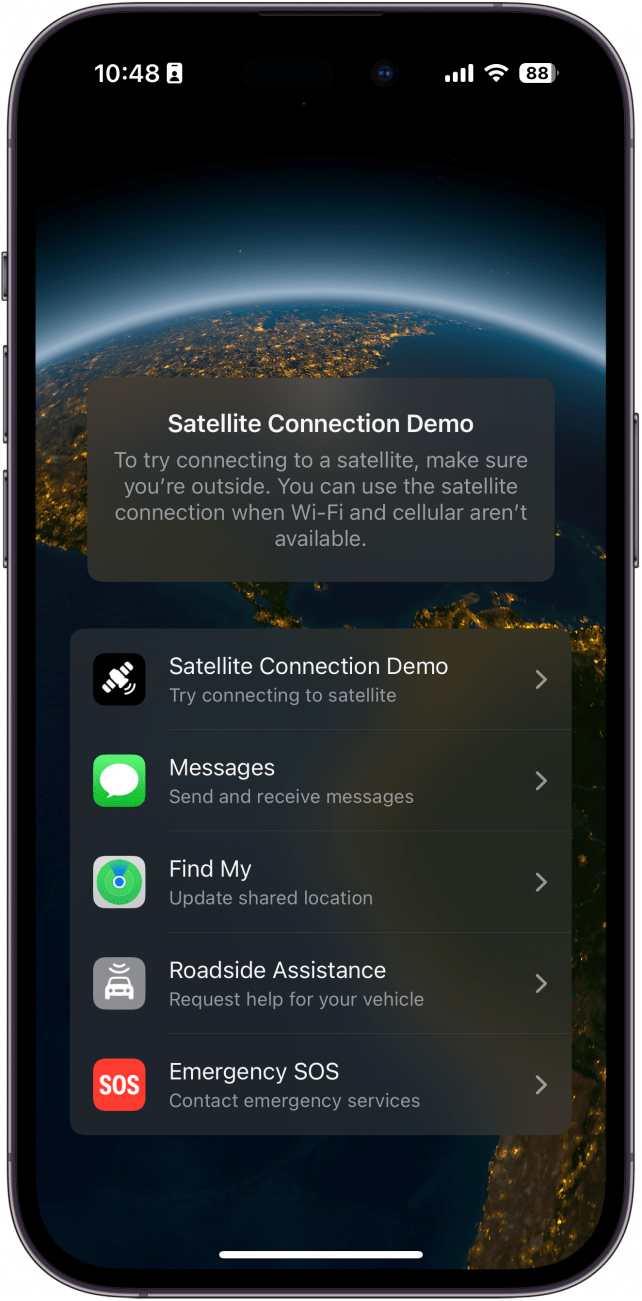 iphone satellite connection assistant demo