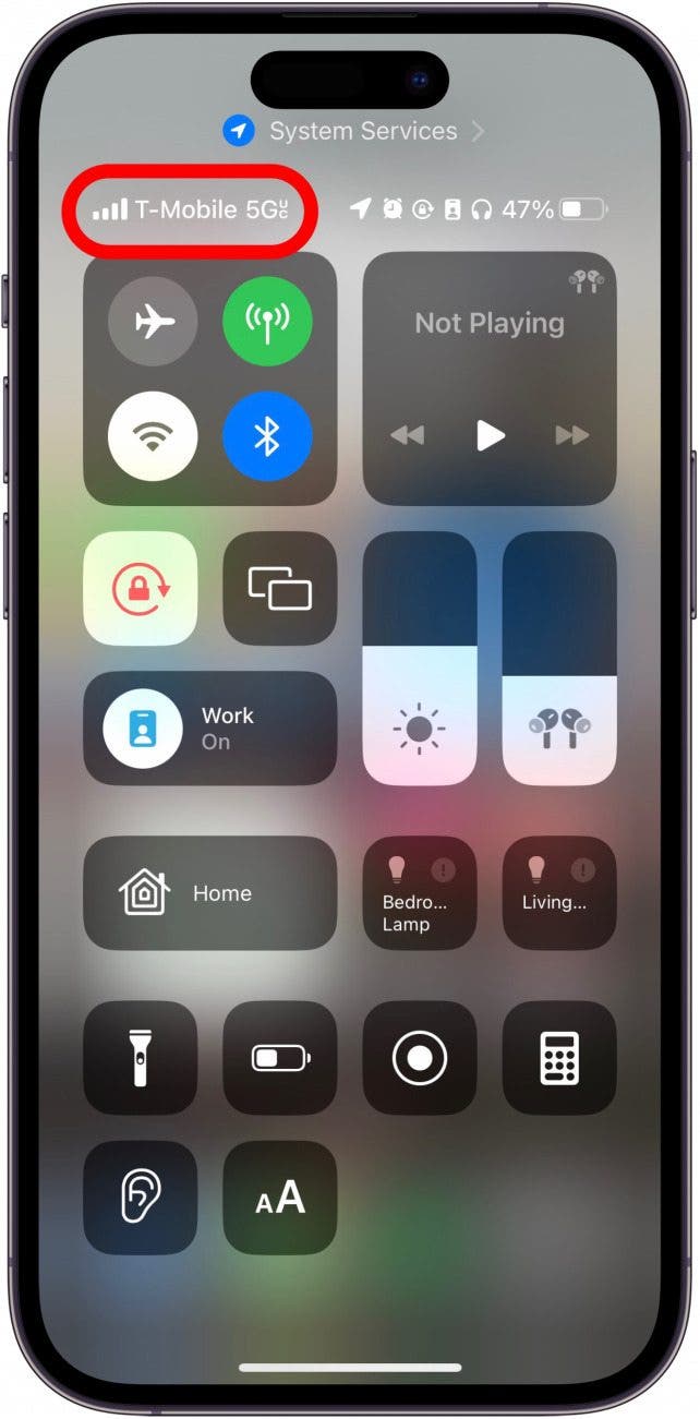 Значок 4G или 5G указывает на то, что вы подключены к сотовой сети.