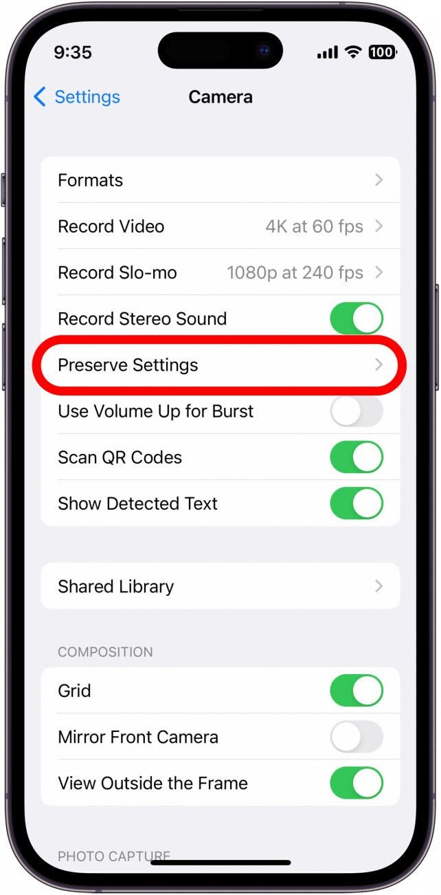 How to Preserve Settings in Camera on iPhone