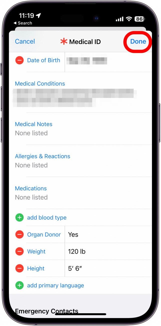 Get Help in an Emergency with a Medical ID on iPhone