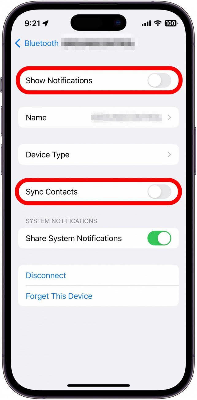 Tap Show Notifications and Sync Contacts.