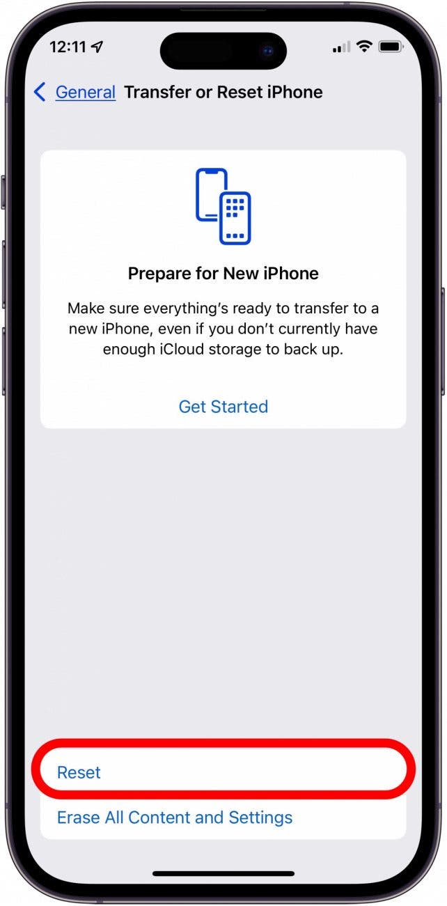tap reset to confirm if icloud link photos not downloading tap reset