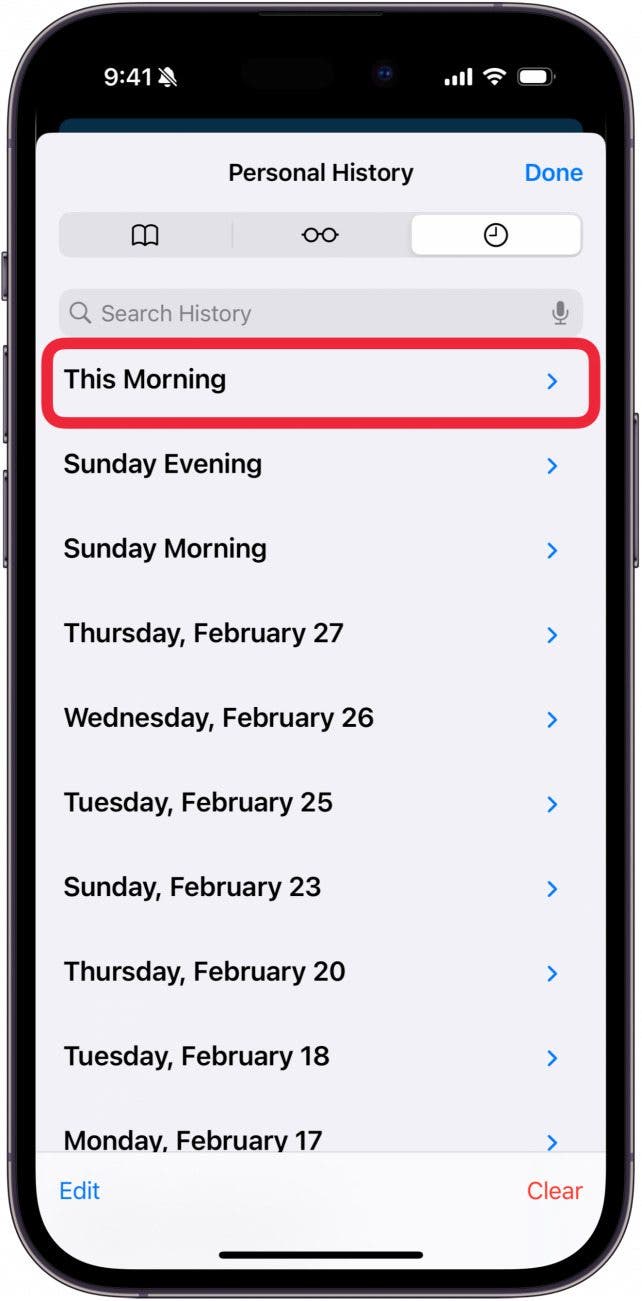 Tap on day to expand it