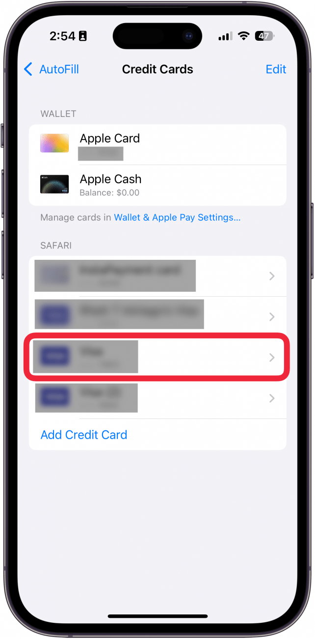 How to Update Autofill Credit Card Information on an iPhone