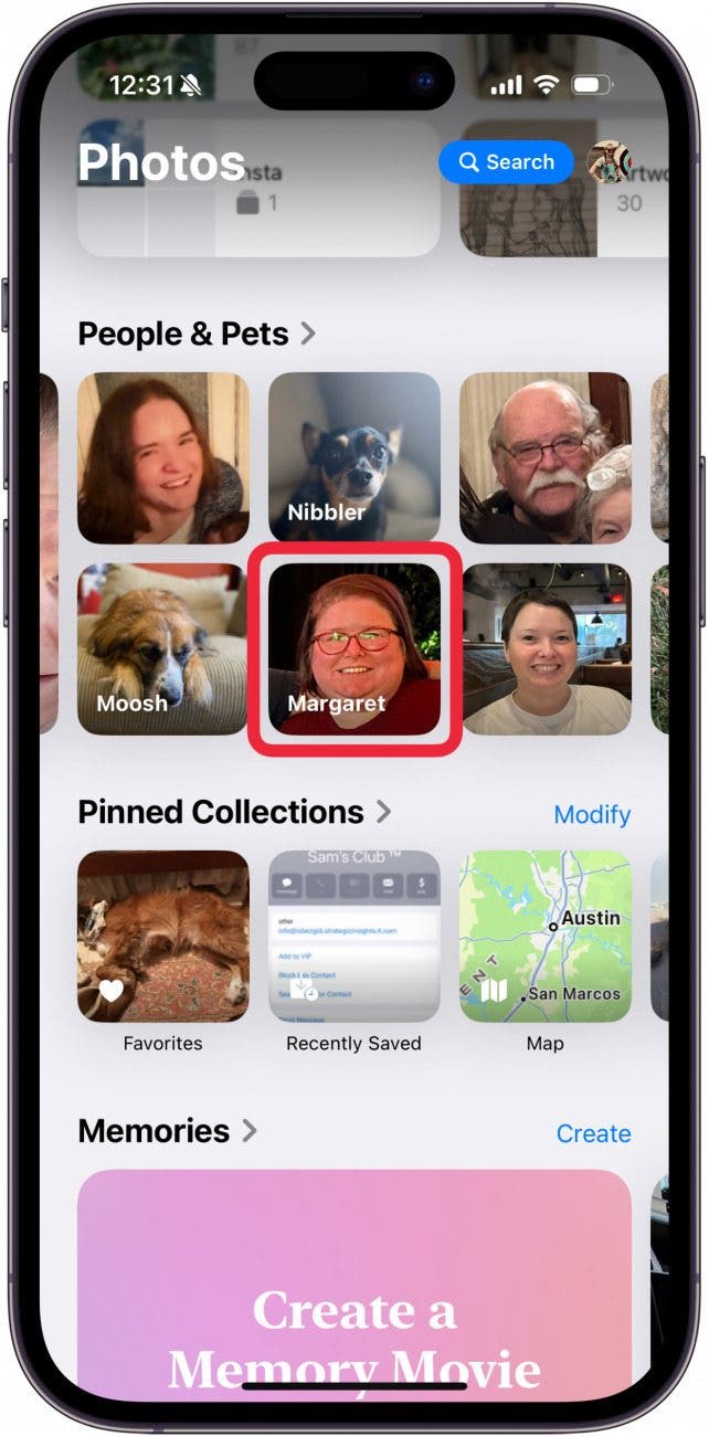 tap people photo you want to change on iphone
