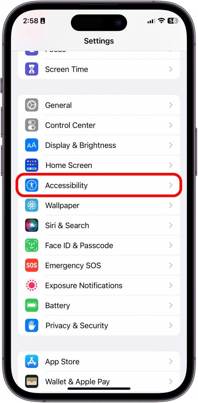Tap Accessibility.