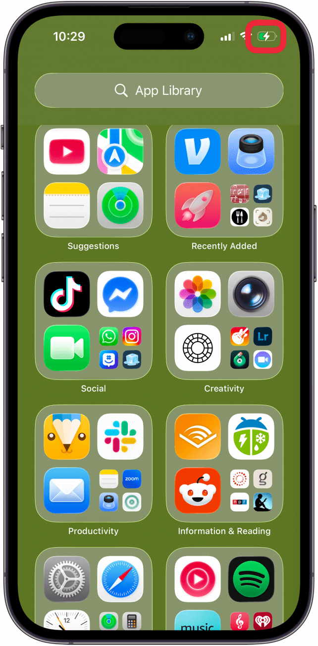 iphone charging battery icon