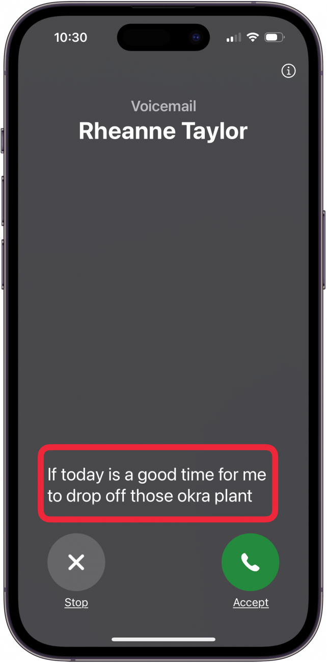 live voicemail transcription on iphone