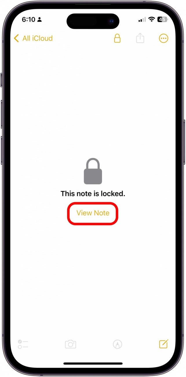 First, unlock a Note to unlock all notes under the same password.