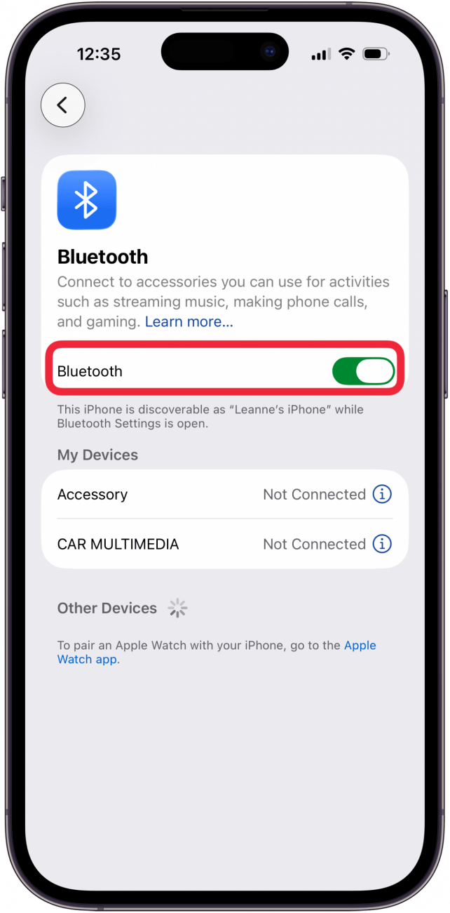 make sure bluetooth is toggled on in settings