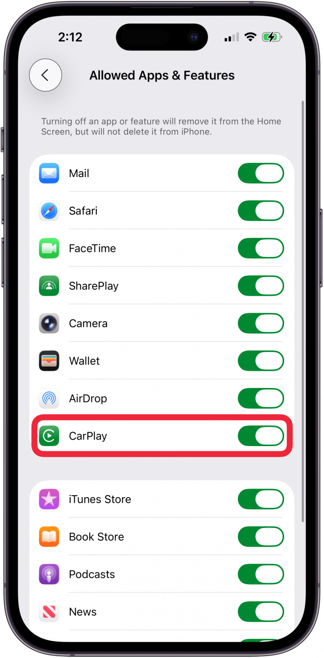 make sure carplay is toggled on make sure carplay is toggled on