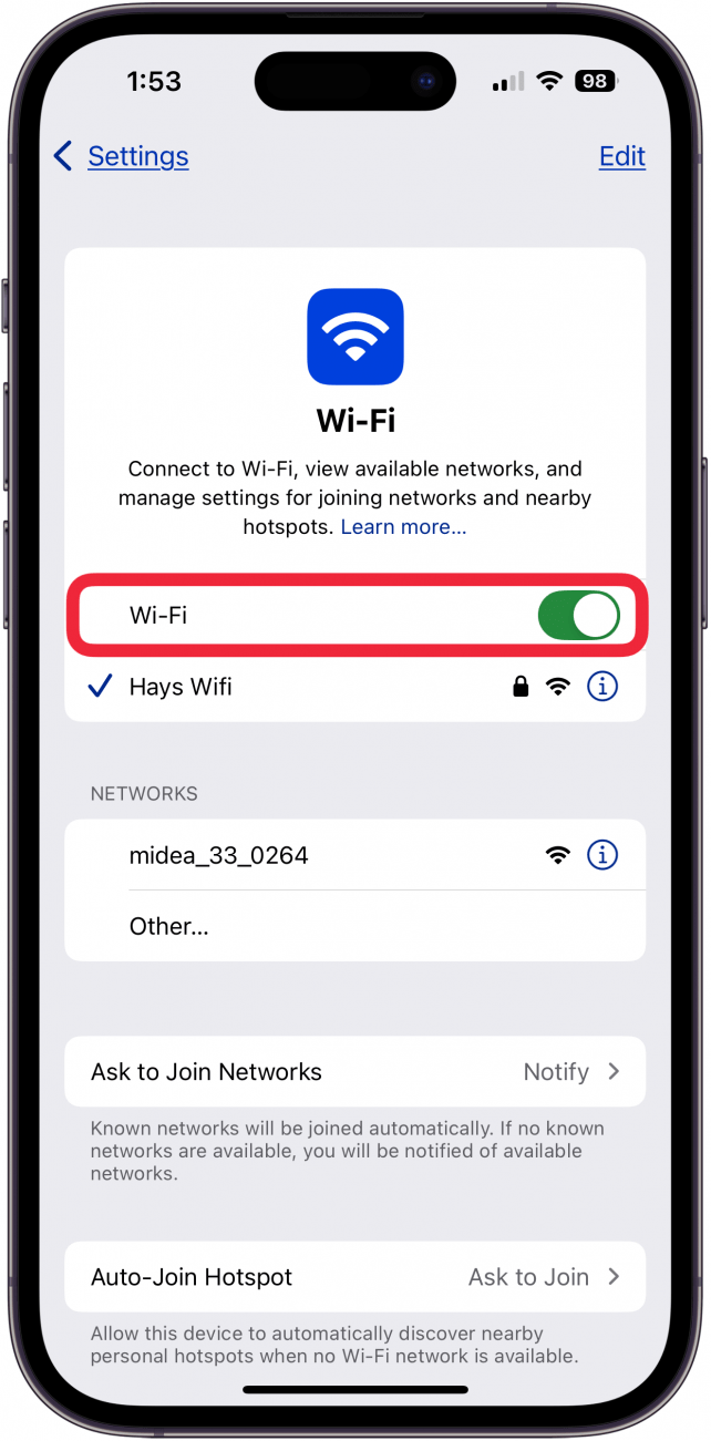make sure wifi is toggled on if carplay not working