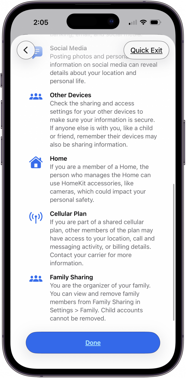 more safety check settings