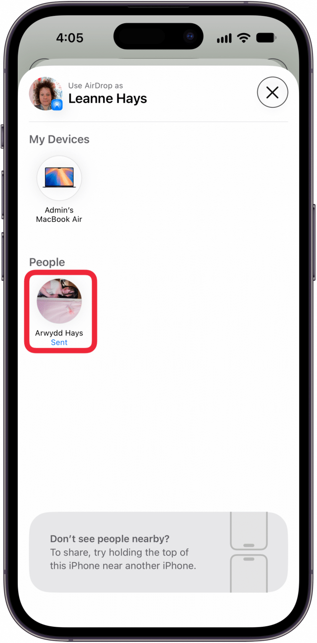 notification that airdrop was sent