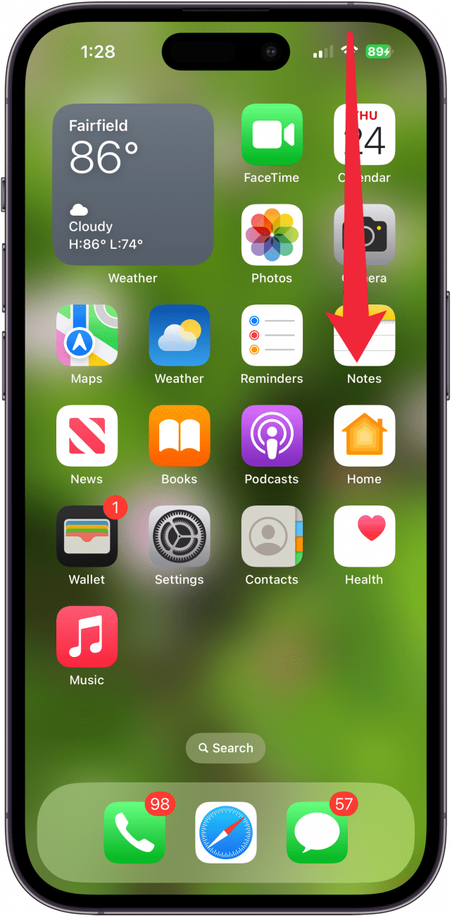 open control center on iphone
