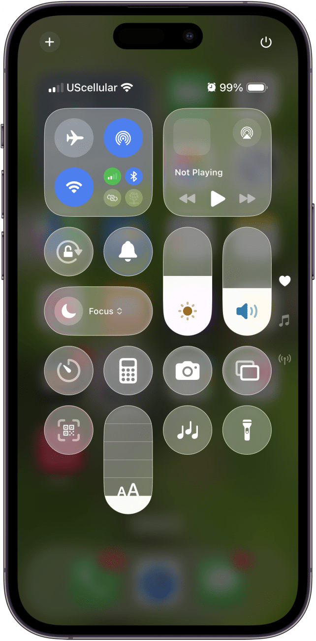 open control center to see iphone icons open control center to see iphone icons