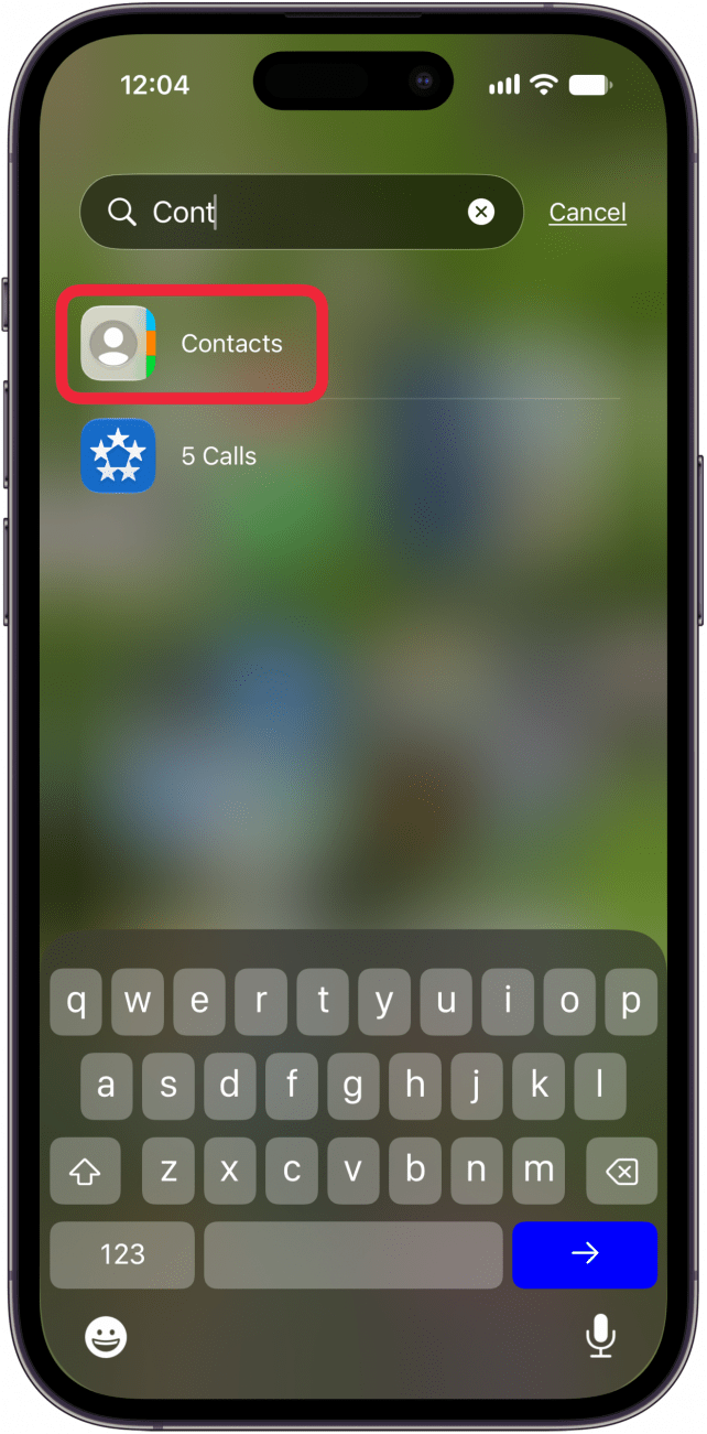 open the contacts app open the contacts app