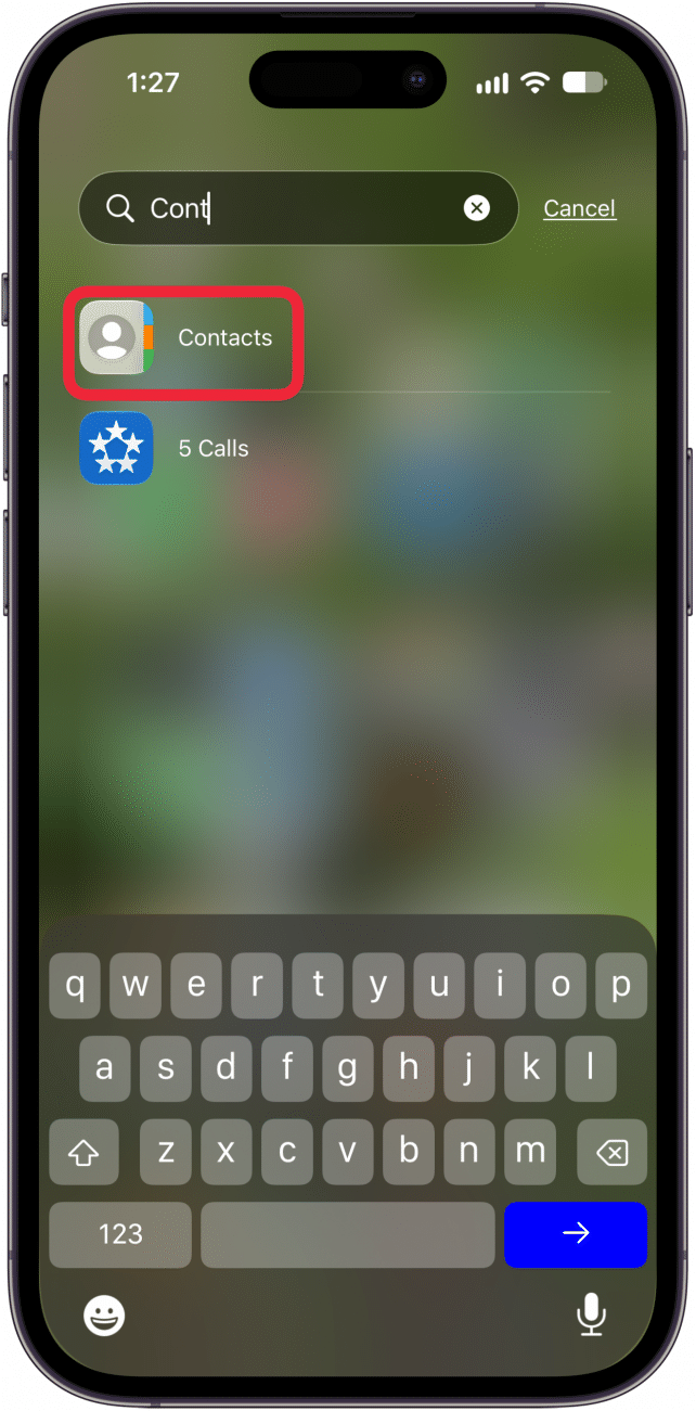 open the contacts app