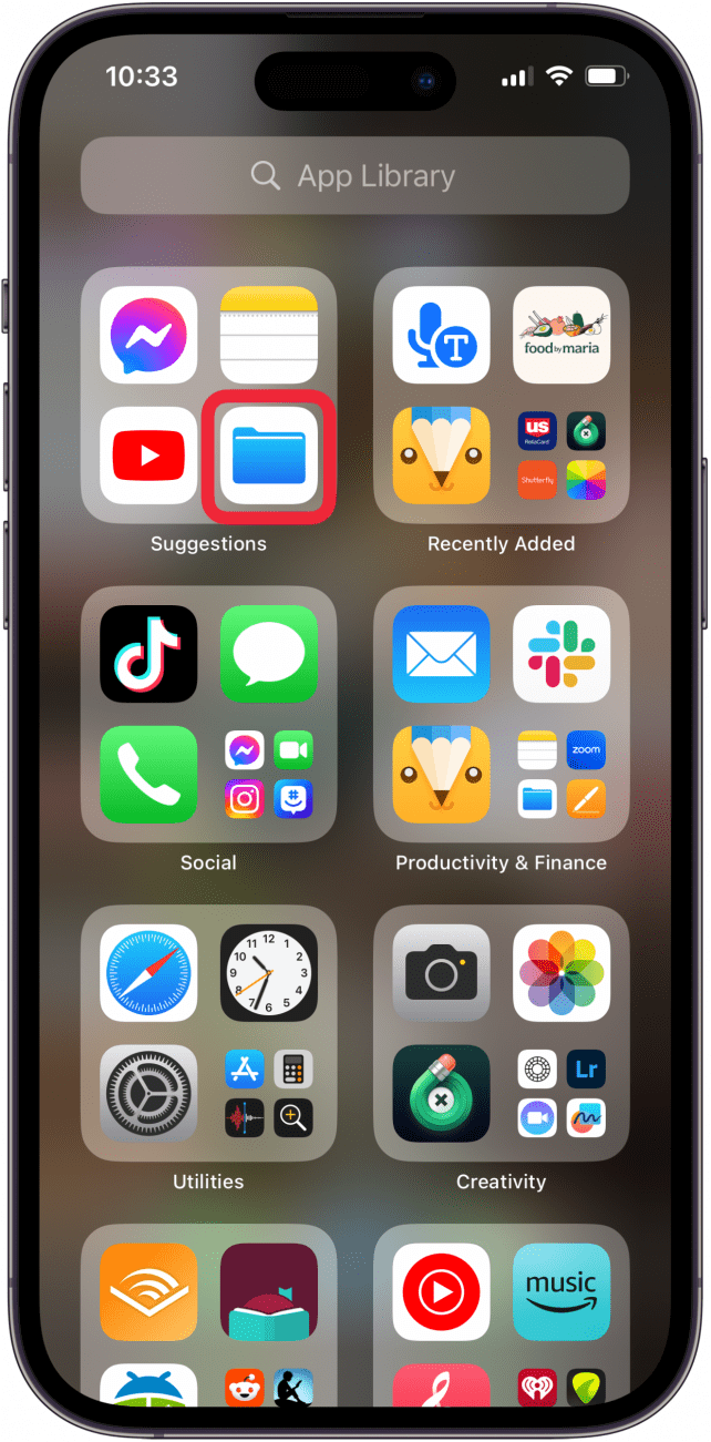 open the files app to erase deleted files iphone and ipad