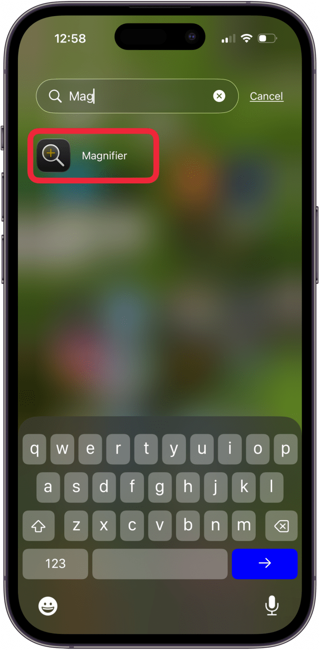 open the magnifier app open the magnifier app