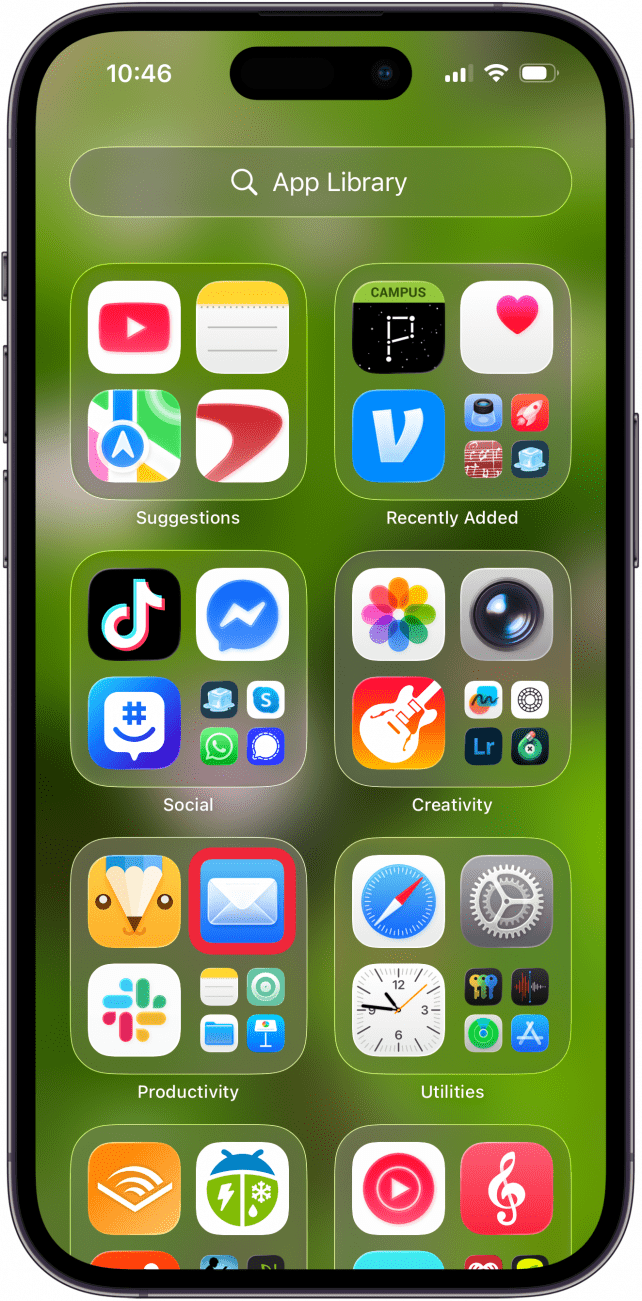 open the mail app