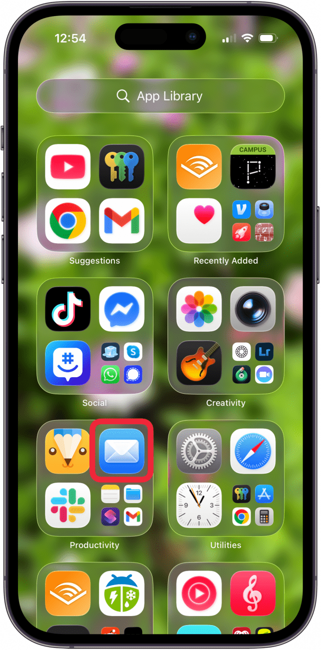 open the mail app