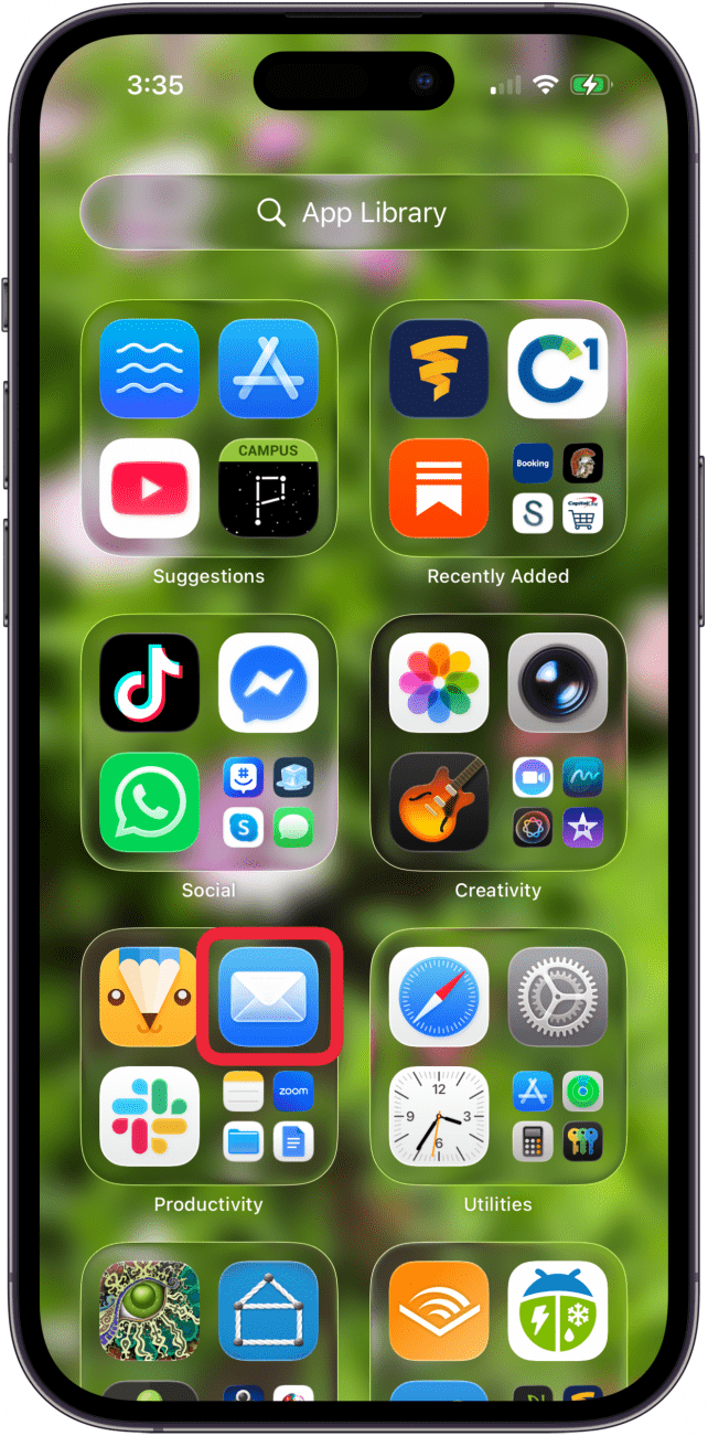 open the mail app