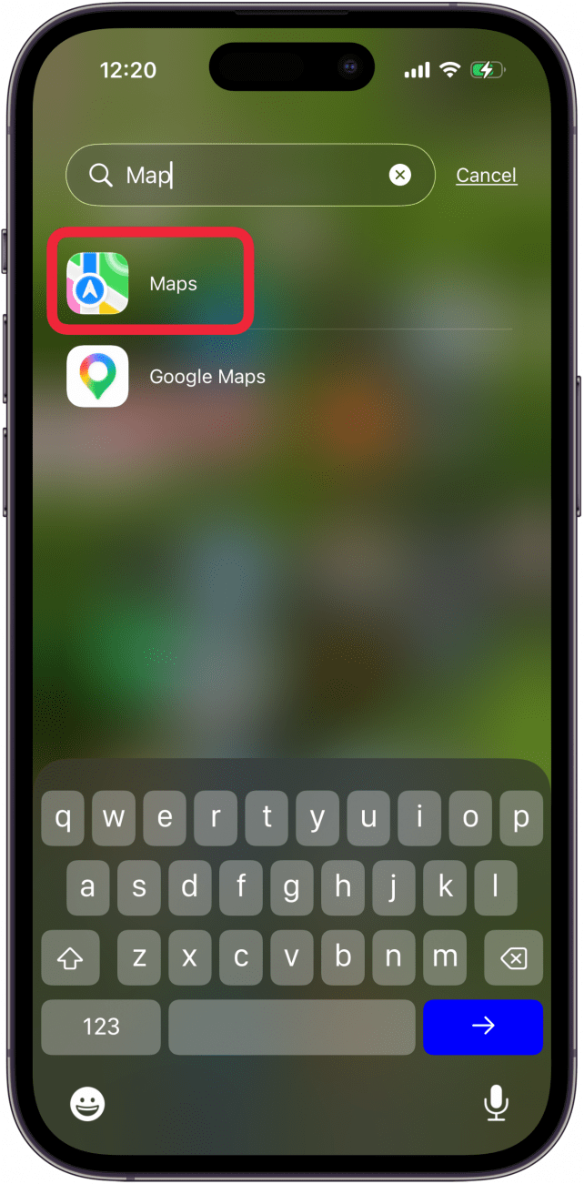 open the maps app