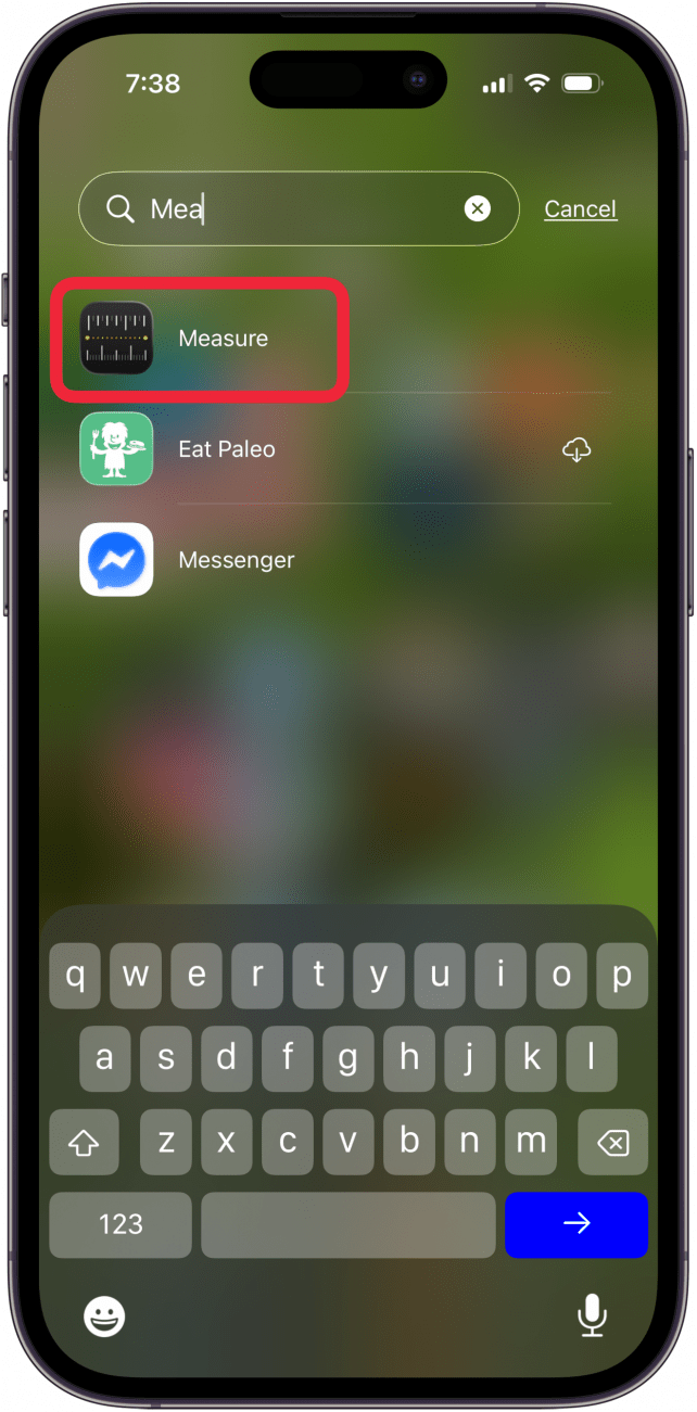 open the measure app