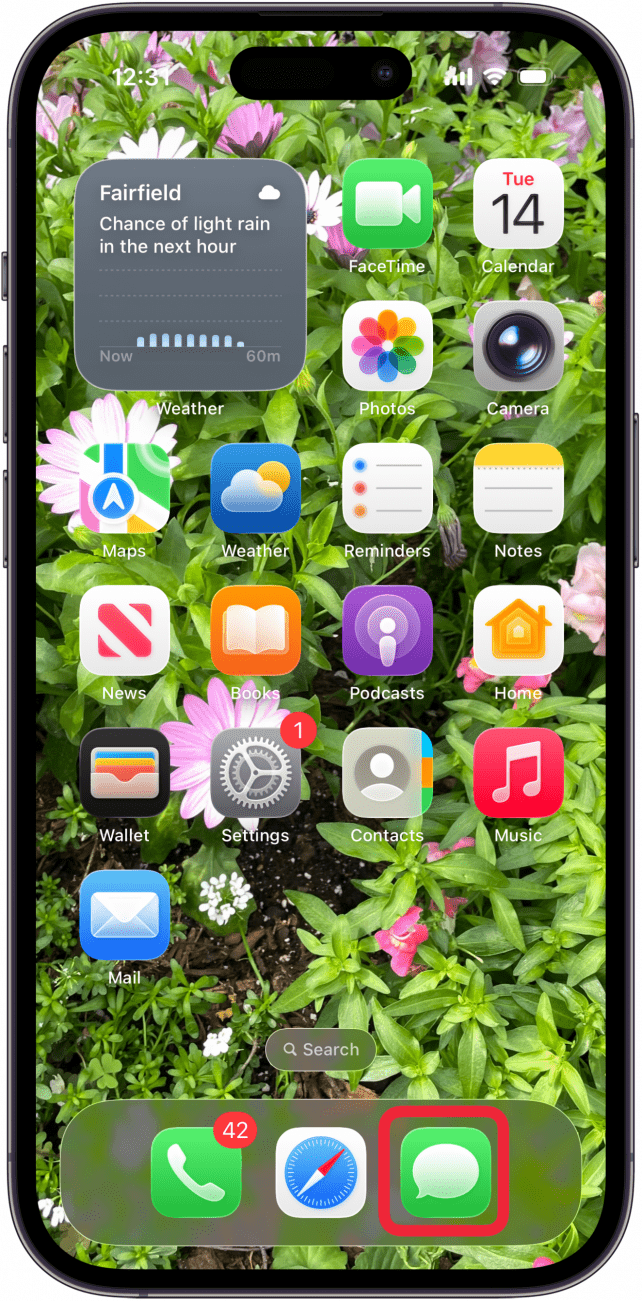 open the messages app