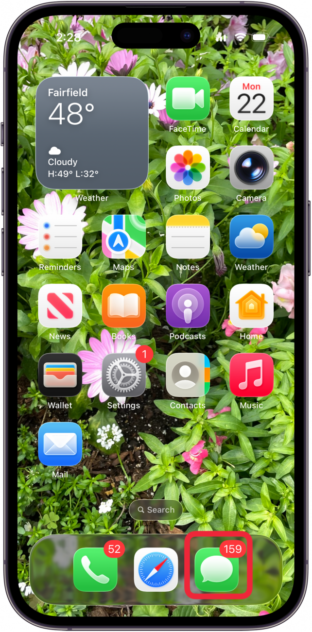 open the messages app