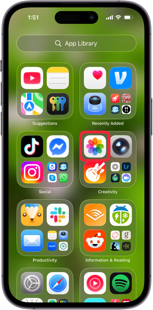 open the photos app on iPhone or iPad open the photos app on iPhone or iPad