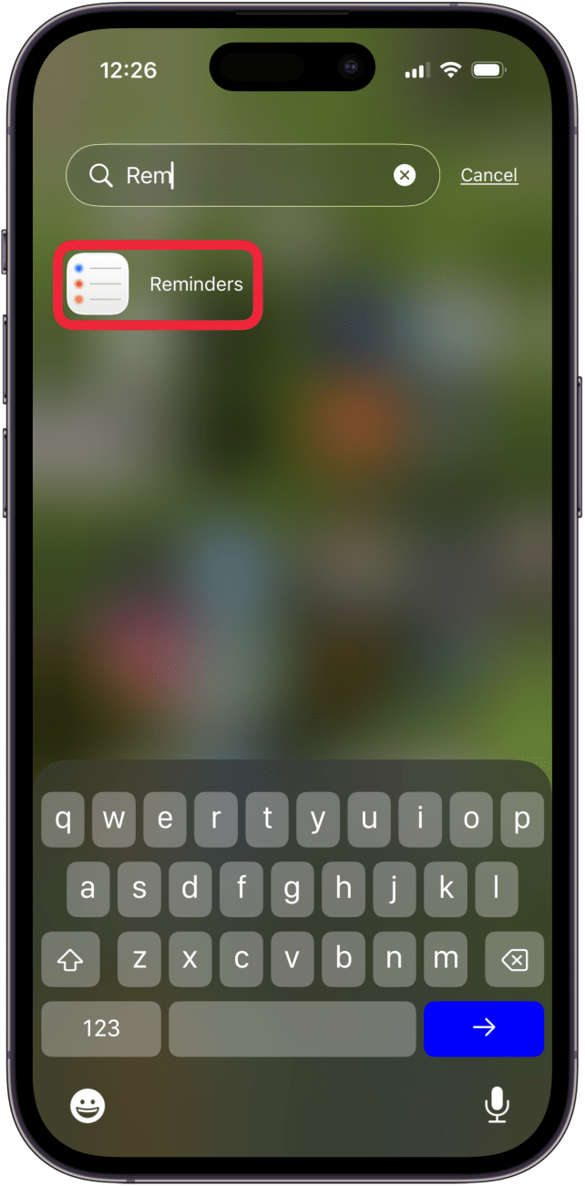open the reminders app open the reminders app