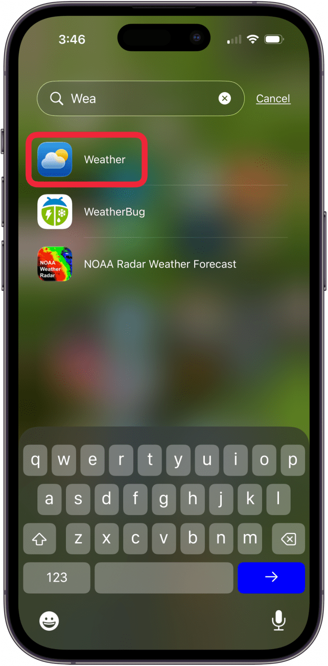 open the weather app