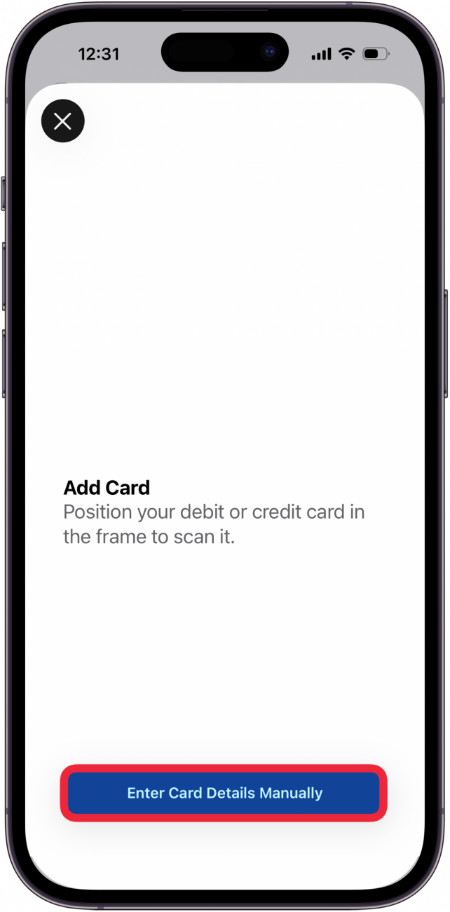 scan card or tap enter card details manually scan card or tap enter card details manually
