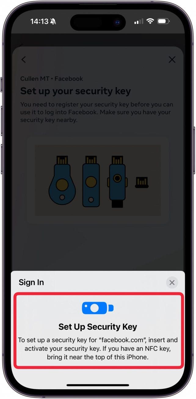How to Add a Security Key to Facebook