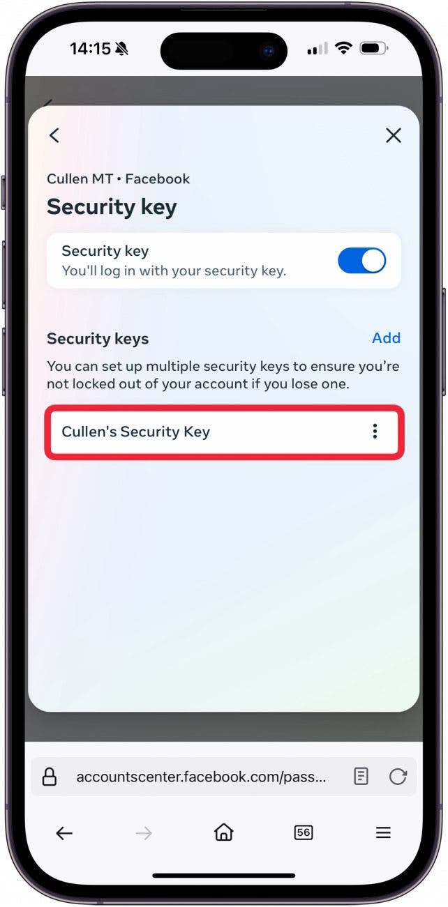 How to Add a Security Key to Facebook